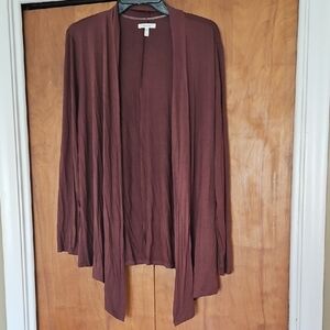 Maurices Brown Open Front Draped Cardigan Lightweight Summer Sweater Large